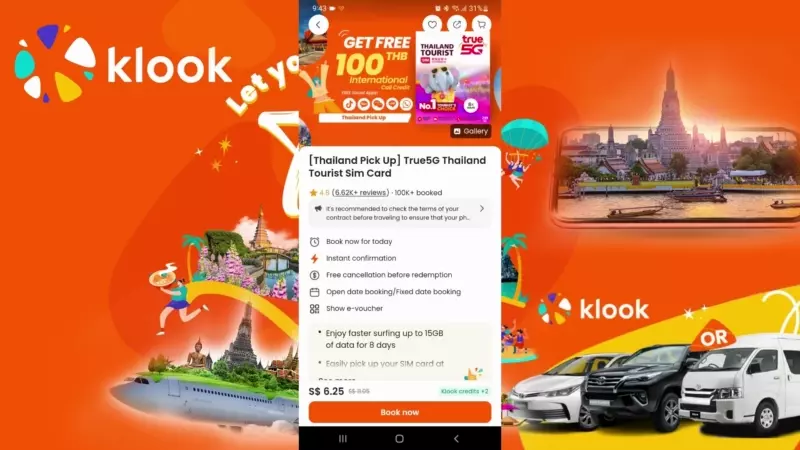 Klook Bangkok Experience - Booking Simcard for Local Colection